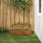 vidaXL Cache-pot de jardin Rouillé 100 x 60 x 45 cm