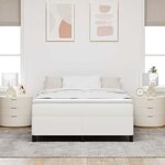 vidaXL Lit à lattes Crème 140 x 190 cm Tissu en velours côtelé