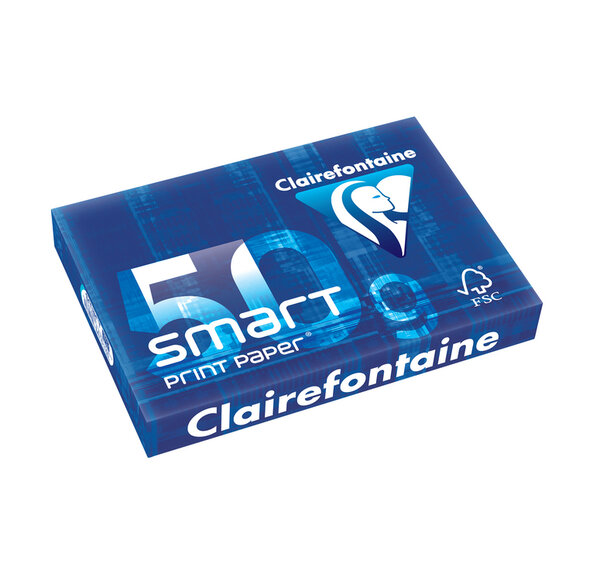 Ramette 500 Feuilles Smart 50g A4 210x297 mm Certifié FSC Blanc x 6 CLAIREFONTAINE