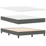 vidaXL Lit à ressort avec matelas gris foncé  140 x 200 cm  tissu