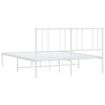 vidaXL Cadre de lit métal sans matelas et tête de lit blanc 120x190 cm
