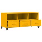 vidaXL Meuble TV jaune moutarde 100 5x39x43 5 cm acier