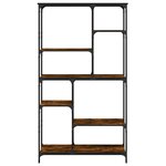 vidaXL Bibliothèque chêne fumé 99x35 5x176 cm bois ingénierie acier