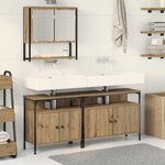 vidaXL Ensemble de mobilier de salle de bain avec porte 3 Pièces Marron