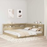 vidaXL Lit Bibliothèque Chêne sonoma 180 x 200 cm Bois d'ingénierie