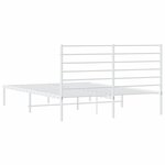 vidaXL Cadre de lit métal avec tête de lit blanc 150x200 cm