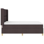 Lit Box Spring vidaXL avec Matelas en Marron Foncé  140x190 cm  Tissu