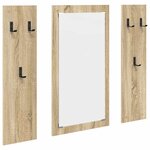 vidaXL Porte-manteau mural Montage mural Chêne sonoma 96 x 1 5 x 90 cm