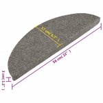 vidaXL Tapis d'escalier auto-adhésifs 10 Pièces gris 56x17x3 cm