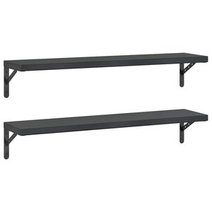 vidaXL Étagères murales 2 Pièces 100x23 5 cm noir acier inoxydable