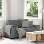 vidaXL Canapé à 2 places gris foncé 120 cm tissu