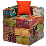 vidaXL Pouf modulaire à 4 places Patchwork Tissu