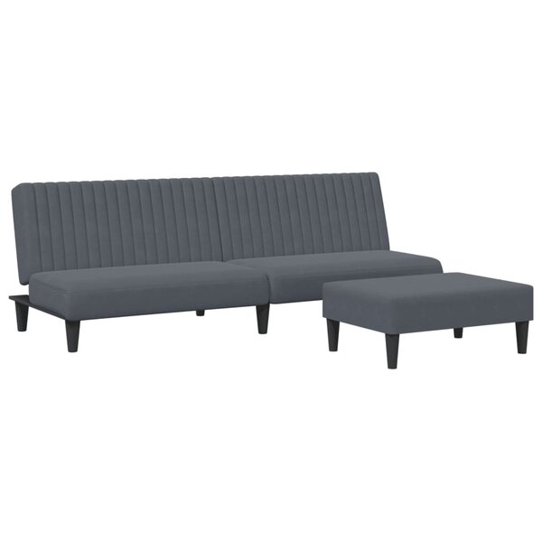 vidaXL Ensemble de canapés 2 Pièces gris foncé velours