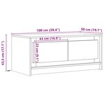 vidaXL Table basse avec lumières LED blanc bois d'ingénierie