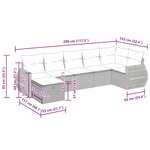 vidaXL Salon de jardin 7 Pièces avec coussins noir résine tressée