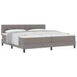 vidaXL Lit à ressorts avec tête de lit Taupe 200 x 200 cm tissu