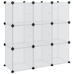 vidaXL Organiseur de rangement en cube avec 9 cubes et portes en PP transparent