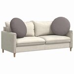 vidaXL Coussins de siège 2 Pièces Taupe Ø80 x 29 cm tissu