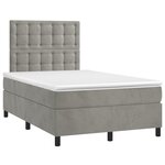 vidaXL Sommier à lattes de lit avec matelas LED gris clair 120x190 cm