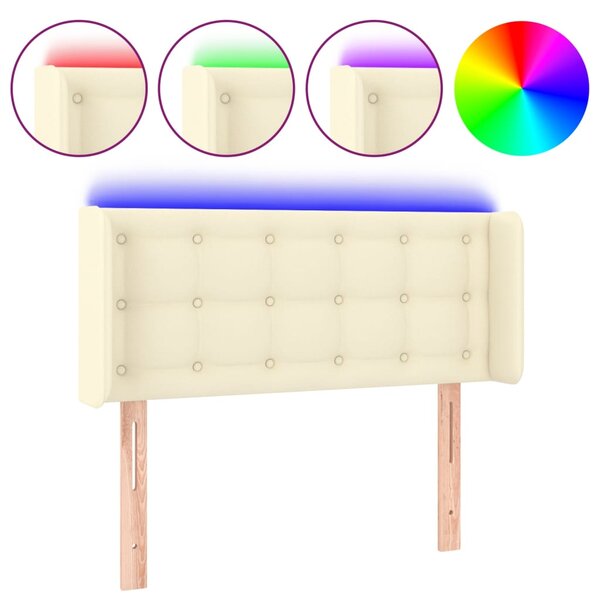 vidaXL Tête de lit à LED Crème 93x16x78/88 cm Similicuir