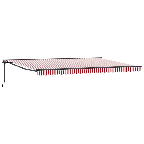 vidaXL Auvent Rétractable Rayure rouge et blanche 500x300 cm tissu