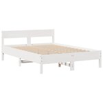 vidaXL Lit bibliothèque sans matelas blanc 160x200 cm bois pin massif