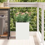 vidaXL Cache-pot de jardin Blanc 32 x 32 x 40 cm Acier laminé à froid