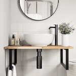 vidaXL Étagère de vasque murale acier et bois massif d'acacia