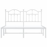 vidaXL Cadre de lit métal sans matelas et tête de lit blanc 140x190 cm