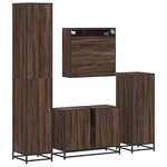 vidaXL Ensemble de meubles de salle de bain 4 Pièces chêne marron