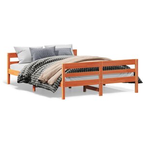 vidaXL Cadre de lit sans matelas cire marron 140x200cm bois pin massif