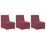 vidaXL Unité de Sofa Modulaire Sans Accoudoirs 3 Pièces Rouge bordeaux