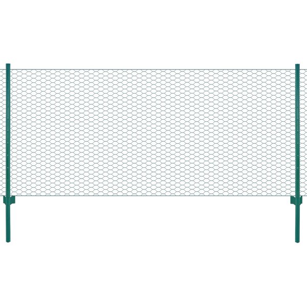 vidaXL Clôture en grillage métallique avec poteaux Acier 25x0 75m Vert