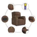 vidaXL Fauteuil de massage inclinable Marron Tissu