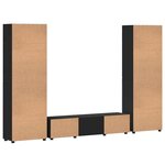 vidaXL Ensemble meuble TV avec tiroir FLORIN Noir Bois d'ingénierie