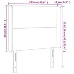 vidaXL Tête de lit à LED Gris clair 103x16x118/128 cm Tissu
