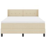 vidaXL Lit à ressorts avec tête de lit Crème 200 x 160 cm tissu