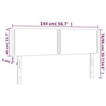 vidaXL Tête de lit à LED Marron Foncé 144x5x78/88 cm Tissu