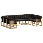 vidaXL Ensemble de canapés d'extérieur 9 pc Blanc et noir