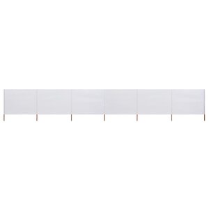 vidaXL Paravent 6 panneaux Tissu 800 x 160 cm Blanc sable