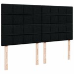 vidaXL Sommier à lattes de lit et matelas Noir 200x200 cm Velours