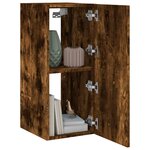 vidaXL Meuble TV mural avec lumières LED chêne fumé 30 5x35x70 cm