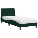 vidaXL Lit avec matelas Hanko vert foncé 80x200 cm velours