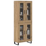 vidaXL Haut Armoire 2 Pièces Chêne artisanal Bois Aggloméré et Verre
