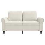 vidaXL Canapé à 2 places Crème 120 cm Velours