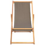 vidaXL Chaise de plage Taupe Bois de teck massif