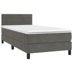 vidaXL Sommier à lattes de lit avec matelas Gris foncé 100x200 cm