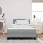 vidaXL Lit à ressorts avec tête de lit Gris clair 120 x 200 cm tissu