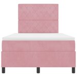 vidaXL Lit Box Spring avec Matelas & LED Rose 120x190 cm Velours