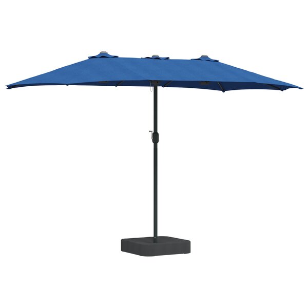 vidaXL Parasol de jardin Bleu 385 x 209 x 244 cm tissu